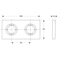 Ideal Standard Archimodule 2-Loch Rosette, 16,6 X 8,3 Cm