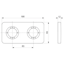 Ideal Standard Archimodule 2-Loch Rosette 8,3 X 16,6 Cm, Abgerunden Ecken