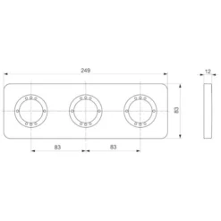 Ideal Standard Archimodule 3-Loch-Rosette 8,3 X 24,9 Cm, Abgerunden Ecken
