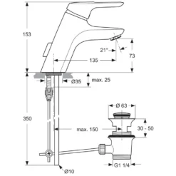 Ideal Standard CeraMix Blue Waschtischarmatur Mit Kupferrohren