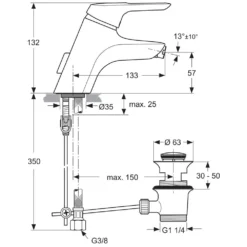 Ideal Standard CeraMix Blue Bidetarmatur