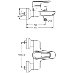 Ideal Standard CeraMix Blue Badearmatur Aufputz