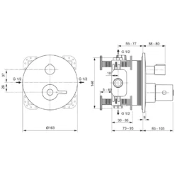 Ideal Standard CeraPlus 2 UP Wannenthermostat Bausatz 2 Mit Desinfektion Und Entkopplung