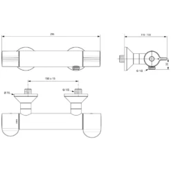 Ideal Standard CeraPlus 2 Brausethermostat AP Mit Desinfektion Und Entkopplung