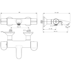 Ideal Standard CeraPlus 2 Wannenthermostat AP Mit Desinfektion Und Entkopplung Und Absperrbaren S-Anschlüssen