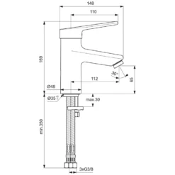 Ideal Standard CeraPlus 2 Waschtischarmatur Niederdruck, Ohne Metallablauf