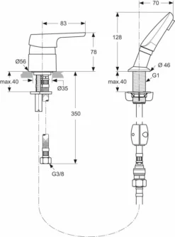 Ideal Standard CeraSprint Einhebel-Friseur-Armatur