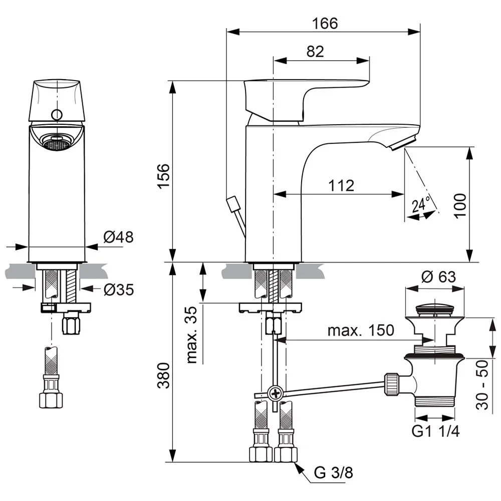 Ideal Standard Connect Air Waschtischarmatur mit Ablaufgarnitur Ideal Standard Connect Air Waschtischarmatur Mit Ablaufgarnitur -Ideal Standard hersteller ideal standard armaturen connect air 1458770