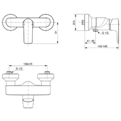 Ideal Standard Connect Air Einhebel-Brausearmatur Aufputz
