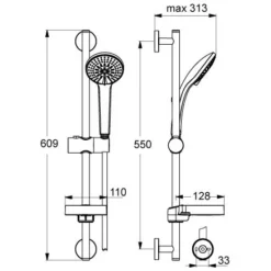 Ideal Standard Idealrain Brausekombination M3 Mit Funktionshandbrause, 60cm