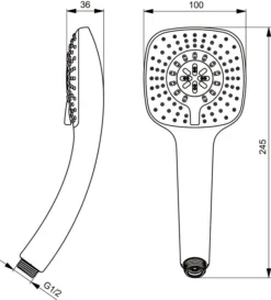 Ideal Standard Idealrain Cube 3-Funktionshandbrause M3