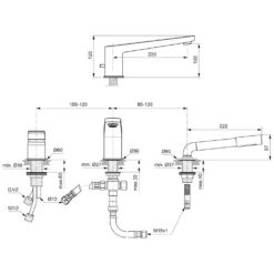 Ideal Standard Tonic II 3-Loch-Badearmatur Für Wannenrandmontage, Mit Wanneneinlauf