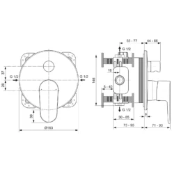 Ideal Standard Cerafine O Einhebel-Badearmatur UP Bausatz 2 -Ideal Standard hersteller ideal standard badarmaturen cerafine o 5420057