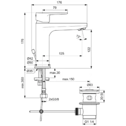 Ideal Standard Cerafine O Einhebel-Waschtischarmatur Grande Mit Ablaufgarnitur -Ideal Standard hersteller ideal standard badarmaturen cerafine o 5420075