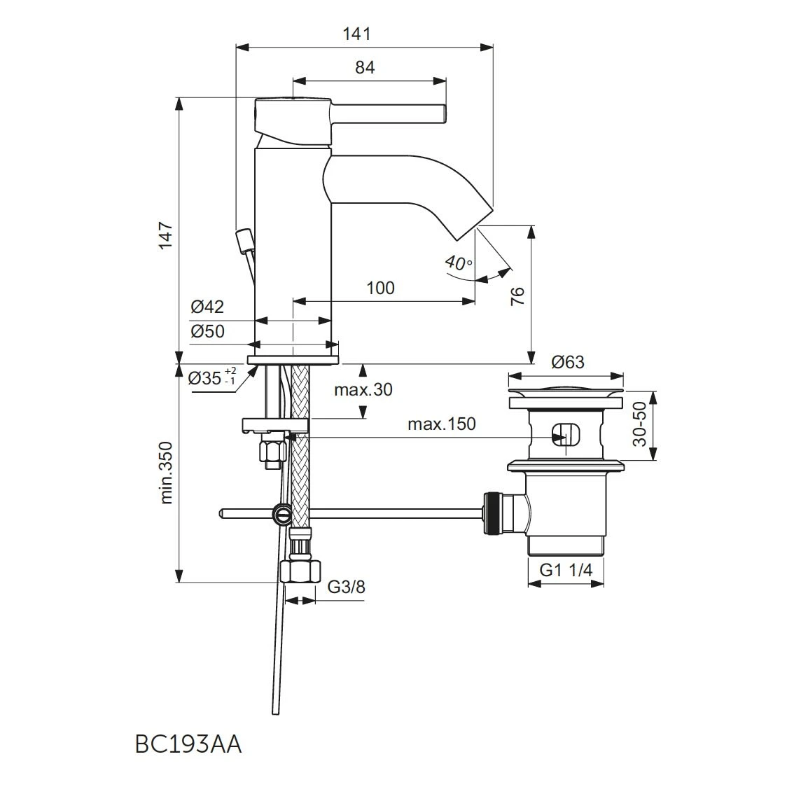 Ideal Standard CERALINE Waschtischarmatur mit Ablaufgarnitur Ideal Standard CERALINE Waschtischarmatur Mit Ablaufgarnitur -Ideal Standard hersteller ideal standard badarmaturen ceraline waschtisch 2742829