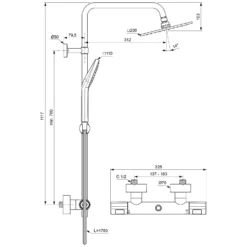 Ideal Standard CeraTherm T100 AP Duschsystem Mit Thermostat -Ideal Standard hersteller ideal standard badarmaturen ceratherm dusche 3573878