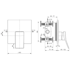 Ideal Standard Conca Brausearmatur UP Bausatz 2, Eckige Rosette -Ideal Standard hersteller ideal standard badarmaturen check dusche 3690254