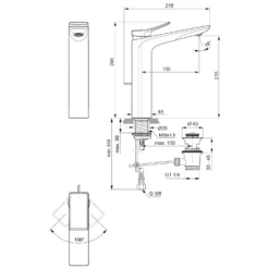 Ideal Standard Conca Waschtischarmatur Mit Langem Sockel Und Ablaufgarnitur -Ideal Standard hersteller ideal standard badarmaturen check waschtisch 3690269