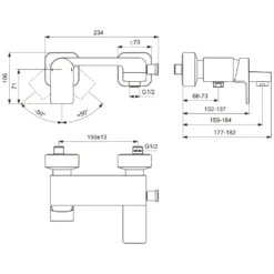 Ideal Standard Edge Einhebel-Badarmatur Aufputz