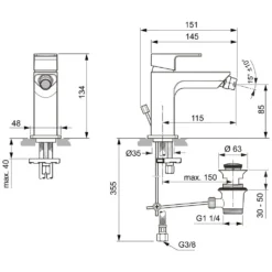 Ideal Standard Edge Bidetarmatur