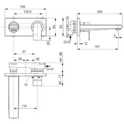 Ideal Standard Edge Wand-Waschtischarmatur
