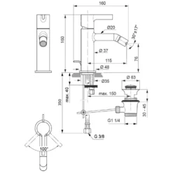 Ideal Standard Joy Bidetarmatur Mit Ablaufgarnitur -Ideal Standard hersteller ideal standard badarmaturen joy bidet 3690233