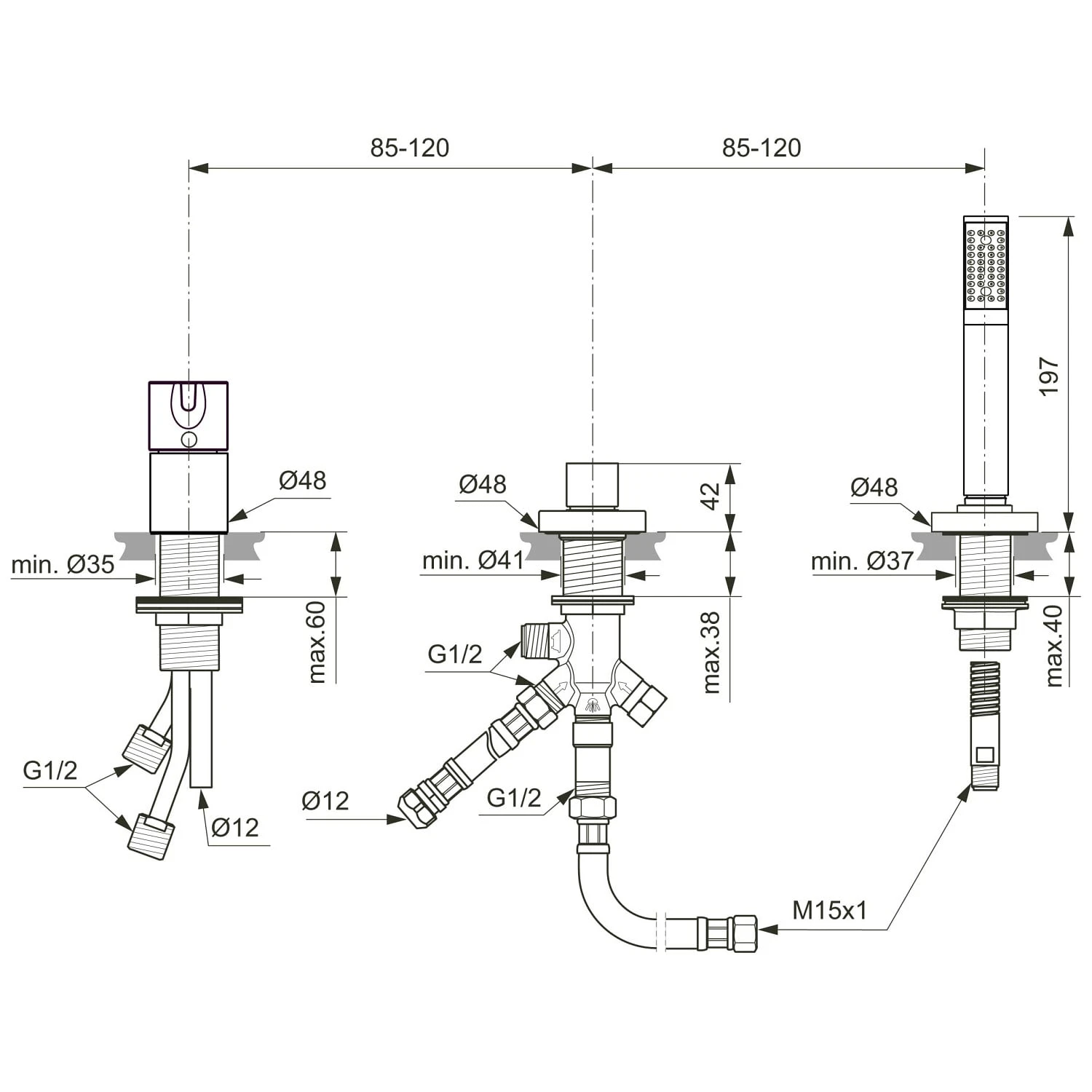 Ideal Standard Joy 3-Loch-Badearmatur für Wannenrand ohne Auslauf Ideal Standard Joy 3-Loch-Badearmatur Für Wannenrand Ohne Auslauf -Ideal Standard hersteller ideal standard badarmaturen joy wanne 3687782