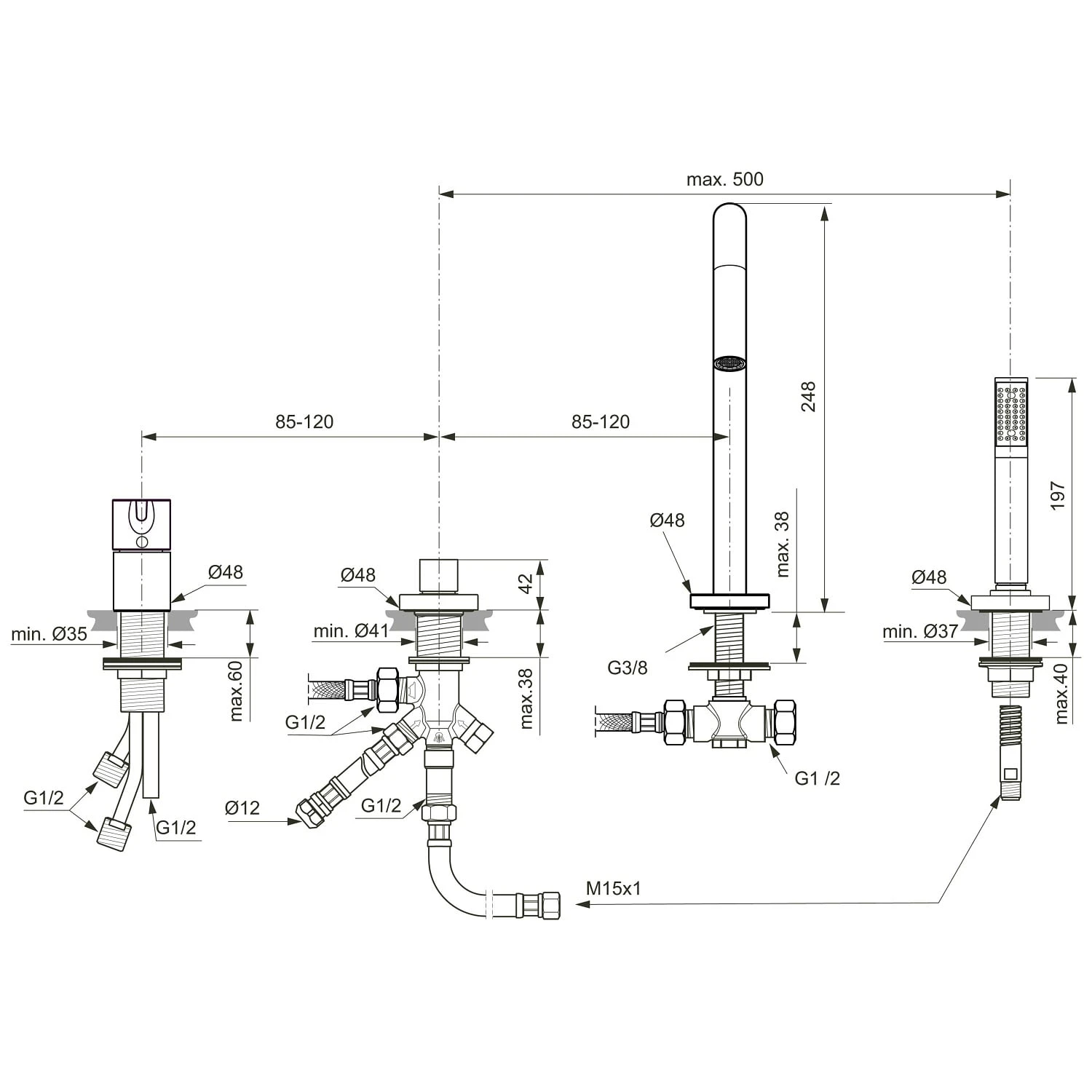Ideal Standard Joy 4-Loch-Badearmatur für Wannenrand mit Auslauf Ideal Standard Joy 4-Loch-Badearmatur Für Wannenrand Mit Auslauf -Ideal Standard hersteller ideal standard badarmaturen joy wanne 3687785