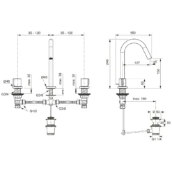 Ideal Standard Joy 3-Loch Waschtischarmatur Mit Ablaufgarnitur -Ideal Standard hersteller ideal standard badarmaturen joy waschtisch 3687770