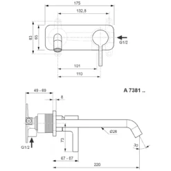 Ideal Standard Joy Wand-Waschtischarmatur, Eckige Rosette, Auslauf 22 Cm 3 Ideal Standard Joy Wand-Waschtischarmatur, Eckige Rosette, Auslauf 22 Cm -Ideal Standard hersteller ideal standard badarmaturen joy waschtisch 3690242