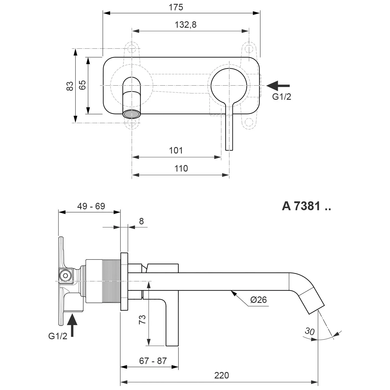 Ideal Standard Joy Wand-Waschtischarmatur, eckige Rosette, Auslauf 22 cm Ideal Standard Joy Wand-Waschtischarmatur, Eckige Rosette, Auslauf 22 Cm -Ideal Standard hersteller ideal standard badarmaturen joy waschtisch 3690242