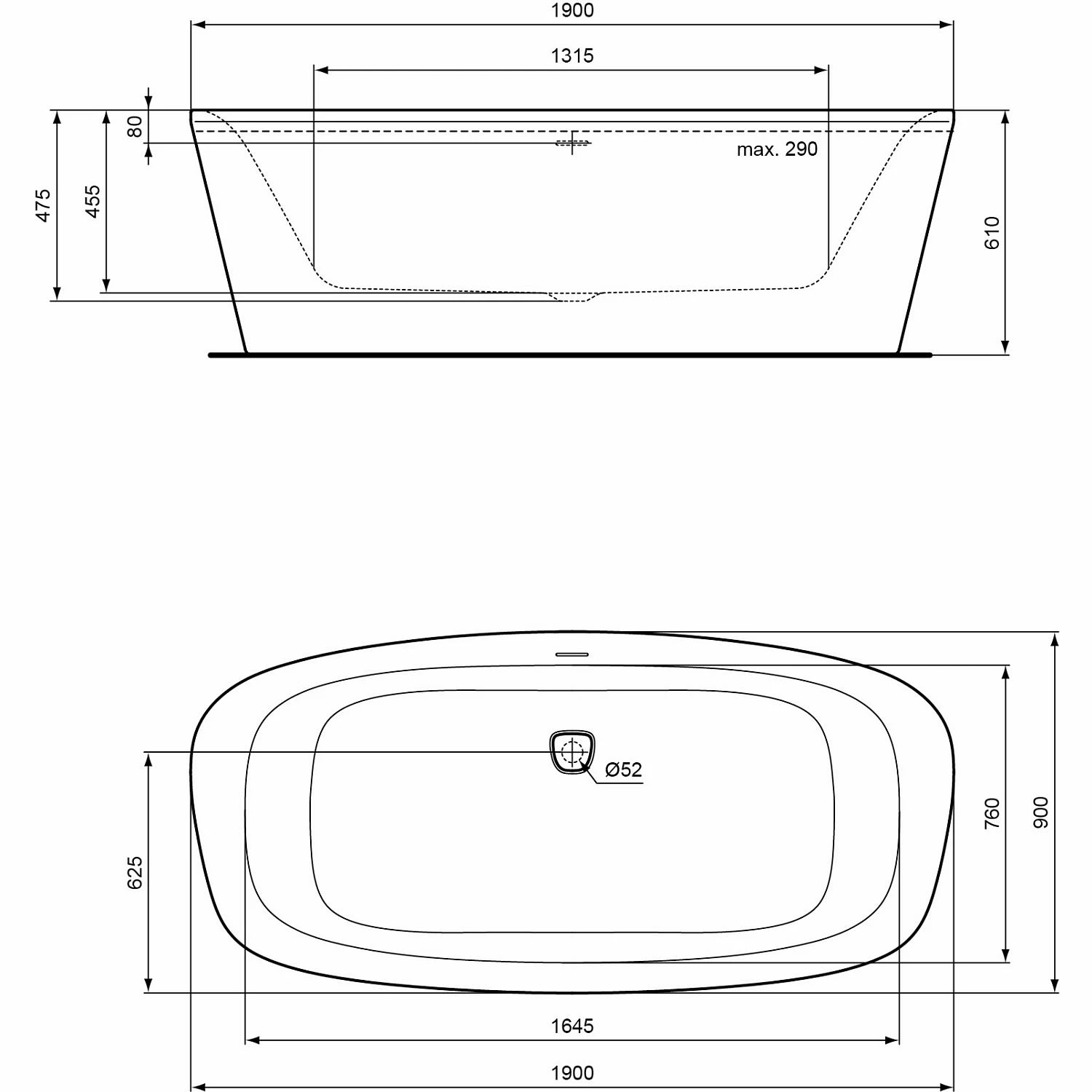 Ideal Standard Dea freistehende Körperform-Badewanne 190 x 90 cm, inkl. Ab- und Überlauflaufgarnitur Ideal Standard Dea Freistehende Körperform-Badewanne 190 X 90 Cm, Inkl. Ab- Und Überlauflaufgarnitur -Ideal Standard hersteller ideal standard badewannen freistehende koerperform 3296900