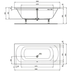 Ideal Standard Hotline Neu Duo Badewanne 180 X 80 Cm