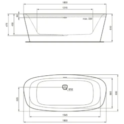 Ideal Standard Dea Freistehende Körperform-Badewanne 180 X 80 Cm -Ideal Standard hersteller ideal standard badewannen premium koerperform 1403613