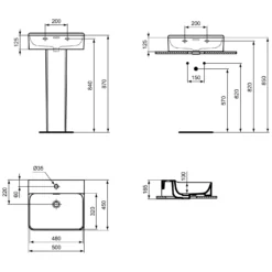 Ideal Standard Conca Waschtisch 50 Cm, 1 Hahnloch, Mit Überlauf -Ideal Standard hersteller ideal standard conca waschtische 50 4993643