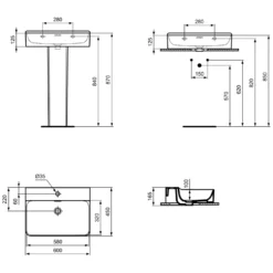Ideal Standard Conca Waschtisch 60 Cm, 1 Hahnloch, Mit Überlauf -Ideal Standard hersteller ideal standard conca waschtische 60 4993646