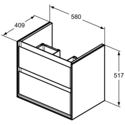 Ideal Standard Connect Cube Air Waschtisch-Unterschrank 58,5 Cm Mit 2 Auszügen