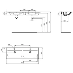 Ideal Standard Connect Air Möbeldoppelwaschtisch 134 X 46 Cm