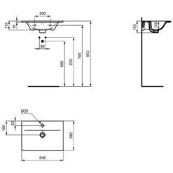 Ideal Standard Connect Air Möbelwaschtisch 54 X 38 Cm