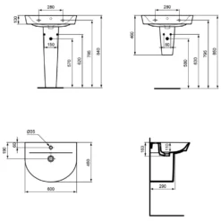 Ideal Standard Connect Air Arc Waschtisch 60 X 48 Cm