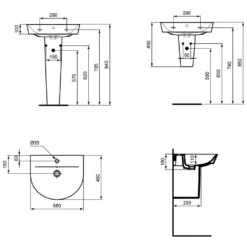 Ideal Standard Connect Air Arc Waschtisch 55 X 48 Cm