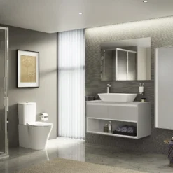 Ideal Standard Connect Air Standtiefspül-WC Kombination AquaBlade, Abgang Waagerecht Verdeckt