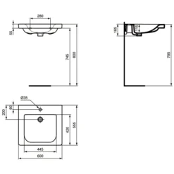 Ideal Standard Connect Freedom Waschtisch 60 X 55 Cm, Unterfahrbar Und Ohne Überlauf