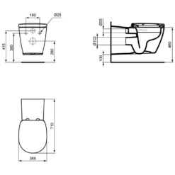 Ideal Standard Connect Freedom Wand-Tiefspül-WC, Barrierefrei Und Ohne Spülrand
