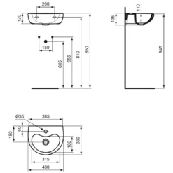 Ideal Standard Contour 21 Schools Waschtisch 40 X 33 Cm