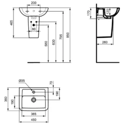 Ideal Standard Eurovit Plus Handwaschbecken 45 X 36 Cm