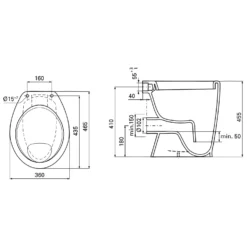 Ideal Standard Eurovit Standflachspül-WC, Abgang Außen Waagerecht