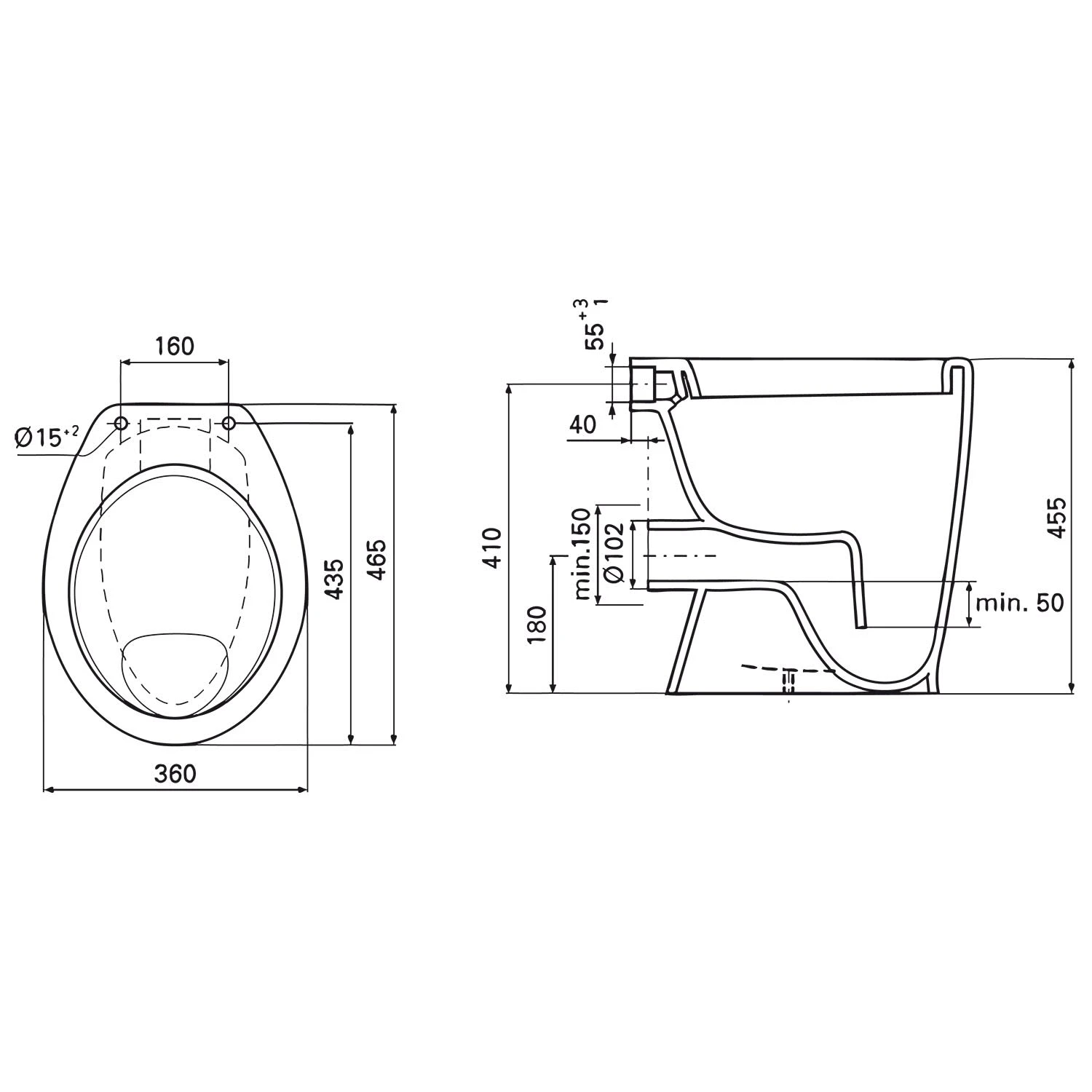 Ideal Standard Eurovit Standflachspül-WC, Abgang außen waagerecht Ideal Standard Eurovit Standflachspül-WC, Abgang Außen Waagerecht -Ideal Standard hersteller ideal standard eurovit wc standflachspuel 2750710