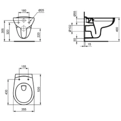 Ideal Standard Eurovit Wandtiefspül-WC Ohne Spülrand