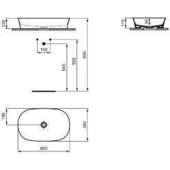 Ideal Standard Ipalyss Aufsatzschale Oval Ohne Überlauf, Ohne Hahnloch 60 X 38 Cm -Ideal Standard hersteller ideal standard ipalyss aufsatzschale 60 2755282